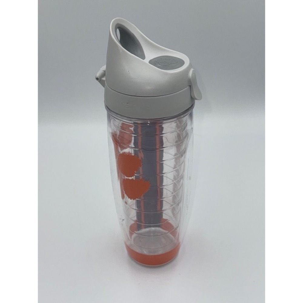 Tervis Clemson Tigers Paw Logo Tumbler Water Bottle Flip Top Lid Orange Grey - Picture 4 of 10